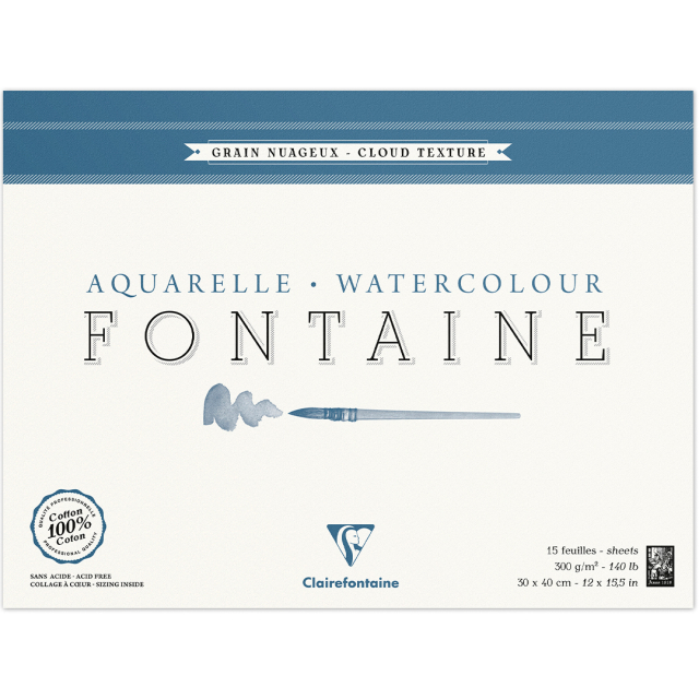 Fontaine Aquarelblok Cloud Texture 30x40 cm 300g