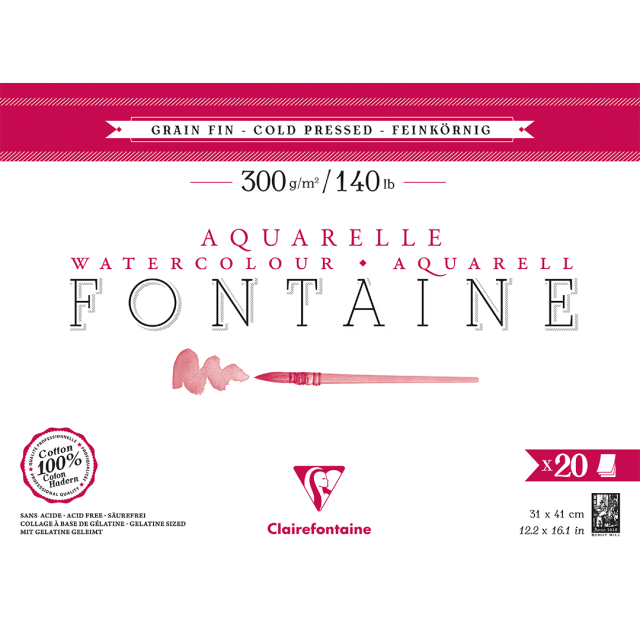 Fontaine Aquarelblok CP 31x41 cm 300g