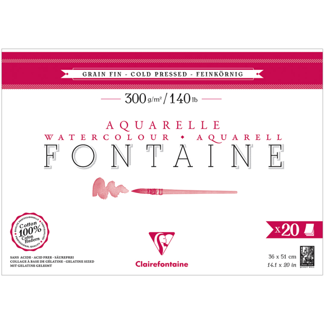 Fontaine Aquarelblok CP 36x51 cm 300g