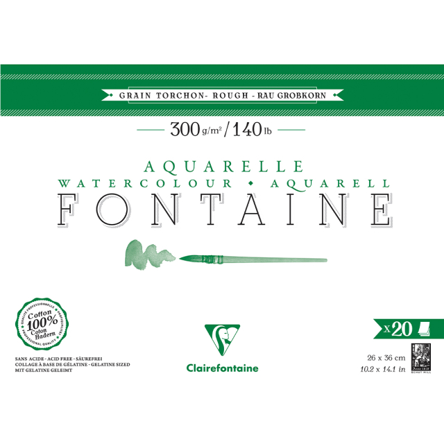 Fontaine Aquarelblok Rough 26x36 cm 300g