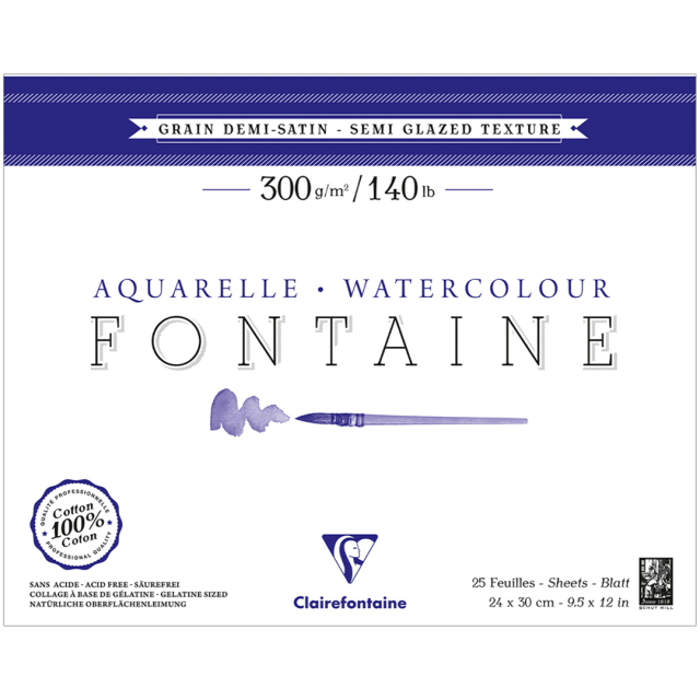 Fontaine Aquarelblok Semi-Glazed 24x30 cm 300g