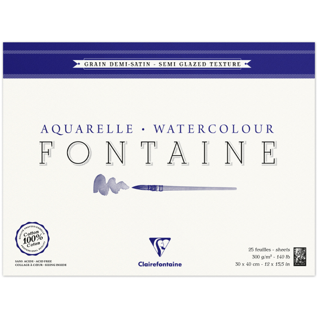 Fontaine Aquarelblok Semi-Glazed 30x40 cm 300g