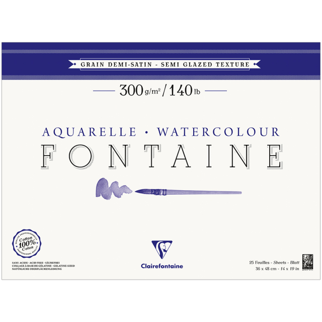 Fontaine Aquarelblok Semi-Glazed 36x48 cm 300g