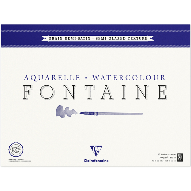 Fontaine Aquarelblok Semi-Glazed 42x56 cm 300g