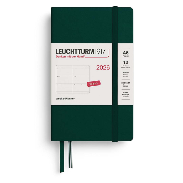 Kalender Weekly Planner 2026 A6 Forest Green