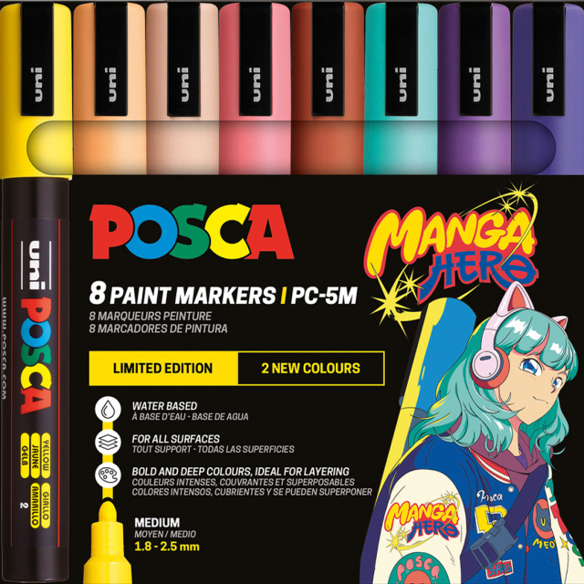 Posca PC-5M Manga Hero 8-set