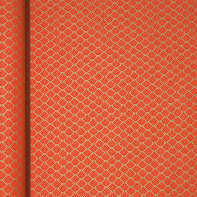 Cadeaupapier 35cm x 5m Kraft Rode Bloemen