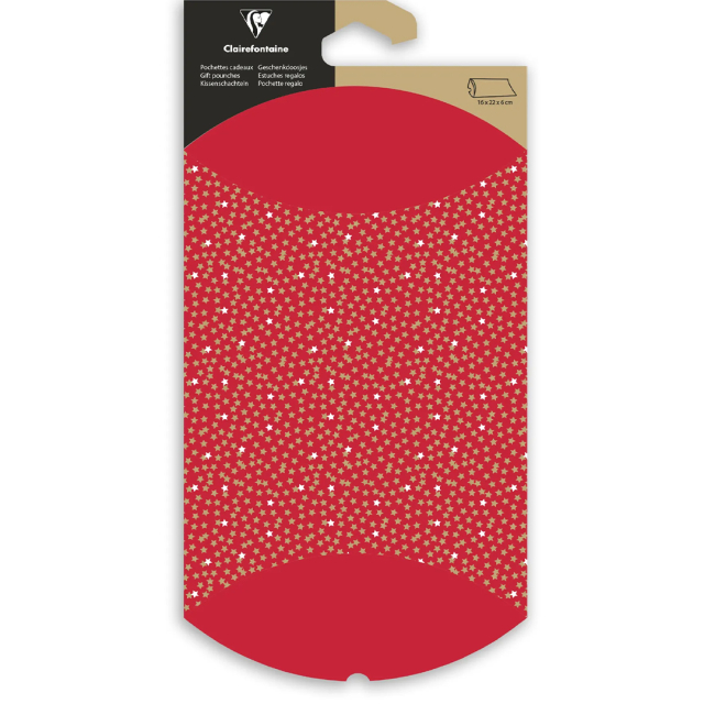 Cadeautasje 16x22cm Kraft stars