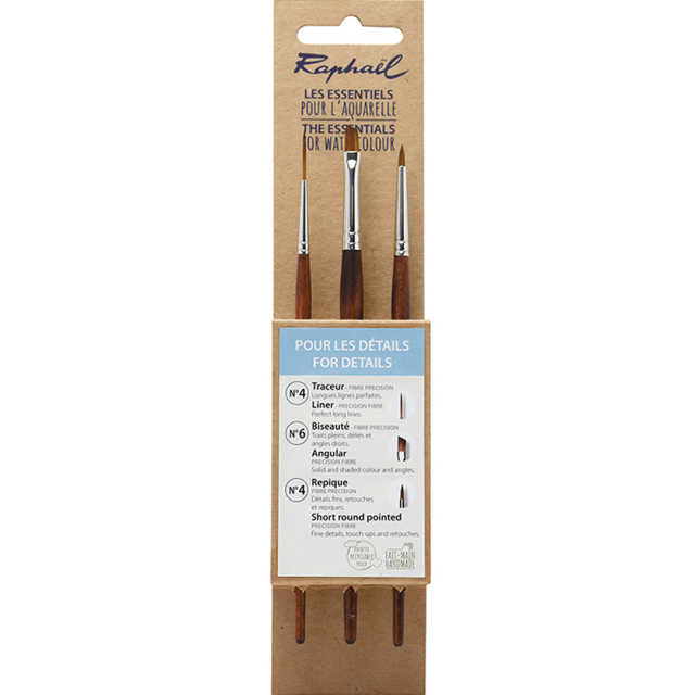 Synthetische penselen Aquarel Specific Details 3-delig set