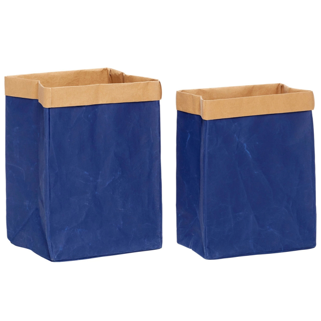 Paper basket Blue Opbergmand Set van 2