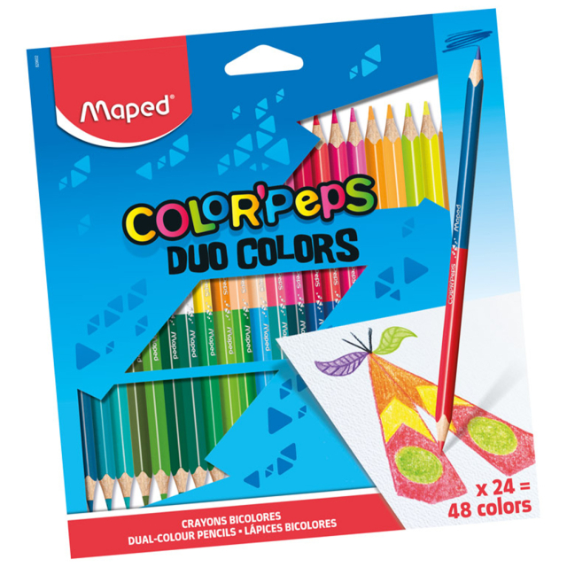 Kleurpotloden Color’Peps Duo Colors 24-set
