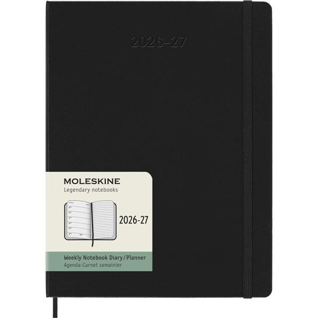 Kalender 18M WeekNote Soft Cover XL Black