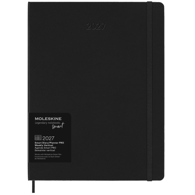 Kalender 12M Smart PRO Digital Weekly Vertical 2027 XL Black