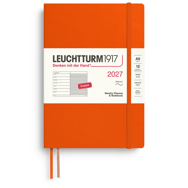 Kalender Weekly Planner & Notebook 2027 A5 Soft Cover Pumpkin