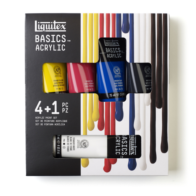 Acrylverf Basics Set 4x75 ml + 1x118 ml