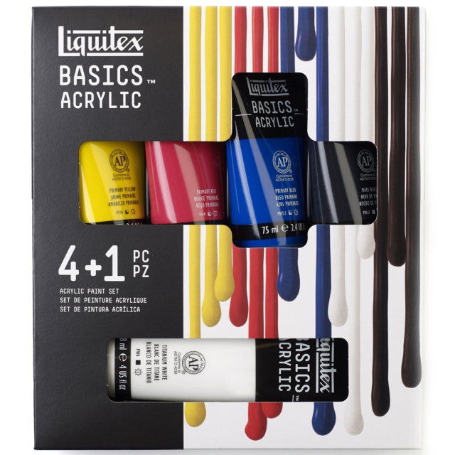 Acrylverf Basics Set 4x75 ml + 1x118 ml