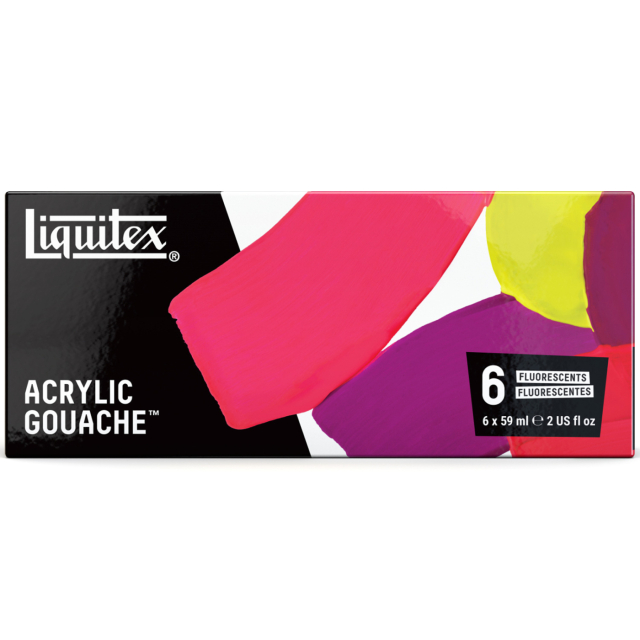 Gouacheverf Fluorescent Set 6x59 ml