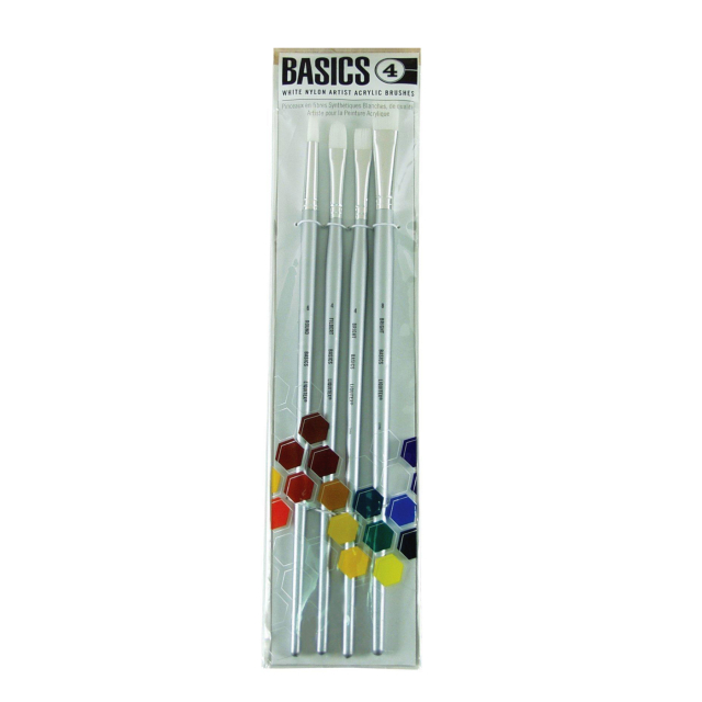 Synthetische penselen Acryl Long Handle 4-pack
