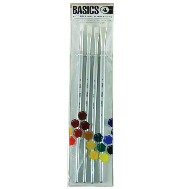 Synthetische penselen Acryl Long Handle 4-pack