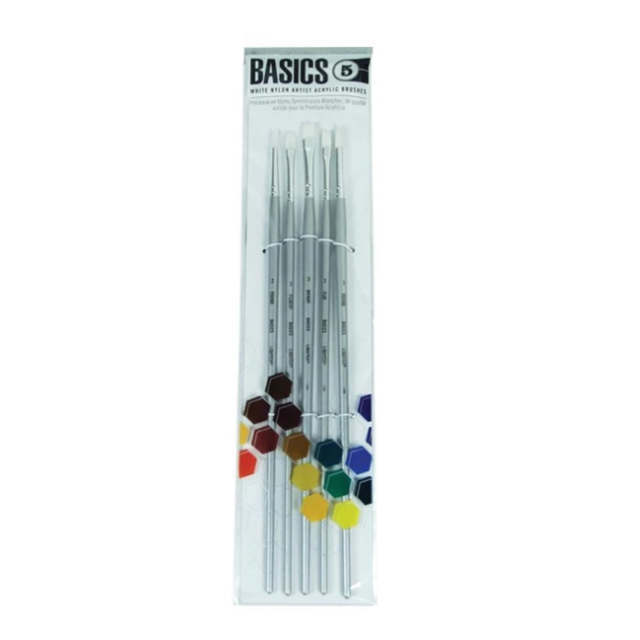 Synthetische penselen Acryl Long Handle 5-pack