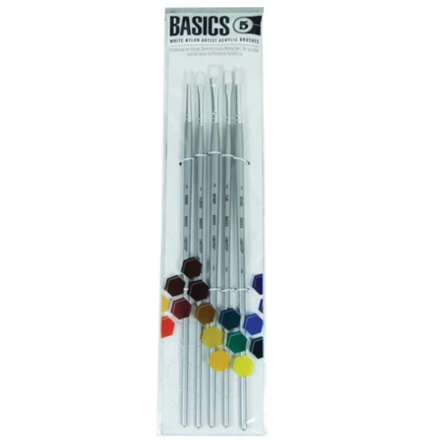 Synthetische penselen Acryl Long Handle 5-pack