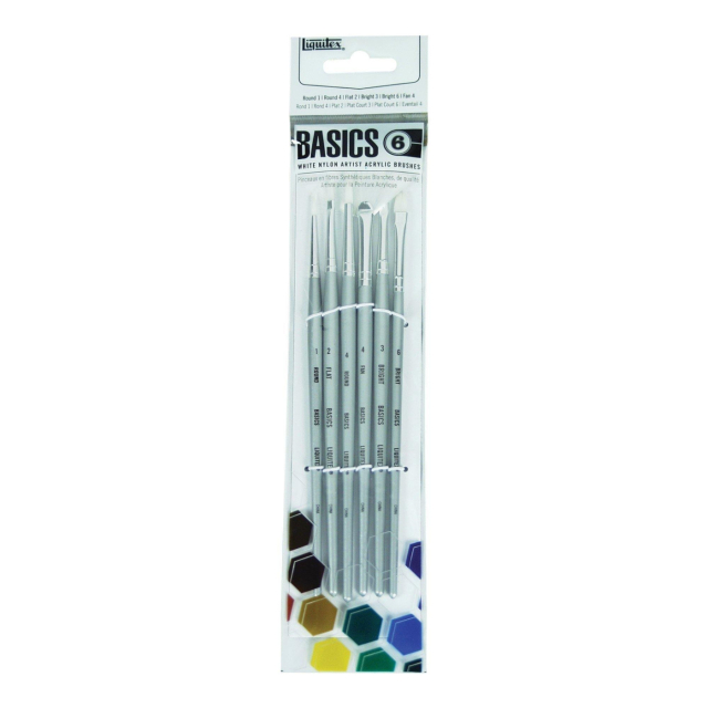 Synthetische penselen Acryl Short Handle 6-pack