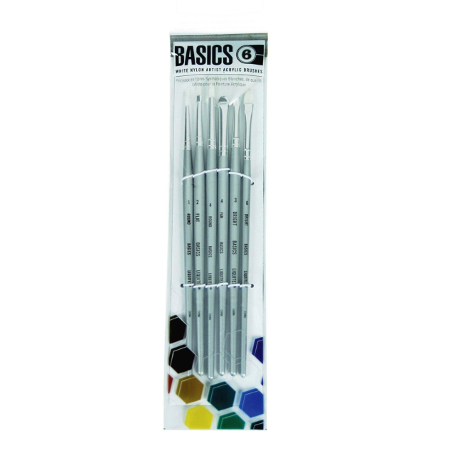 Synthetische penselen Acryl Short Handle 6-pack