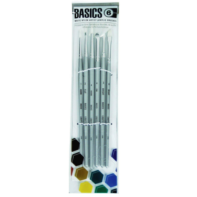 Synthetische penselen Acryl Short Handle 6-pack