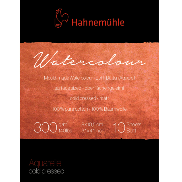 Aquarelpapier 300g Cold Pressed 8x10,5 cm