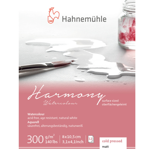 Aquarelpapier Harmony 300g Matt 8 x 10,5 cm