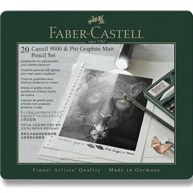 Grafietpotlodenset Pitt Graphite Matt + Castell 9000 20-delig