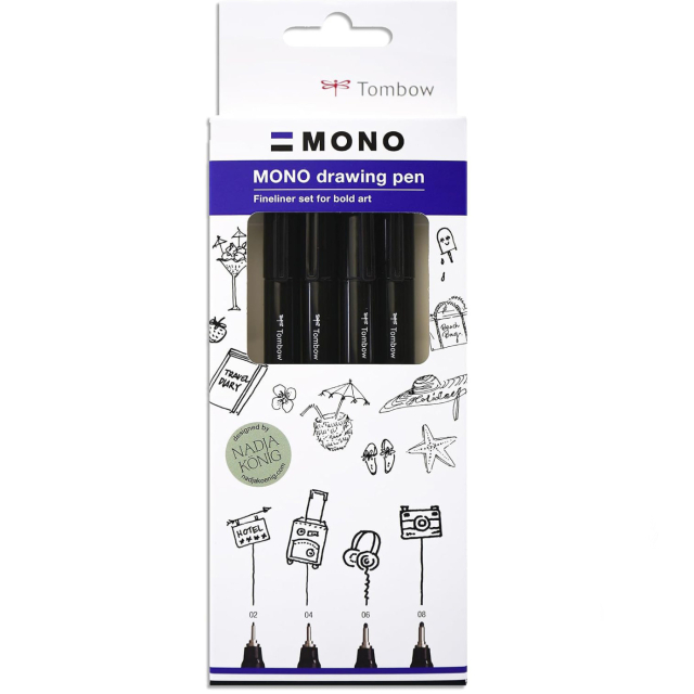 Fineliner MONO Drawing Fine 4-delige set