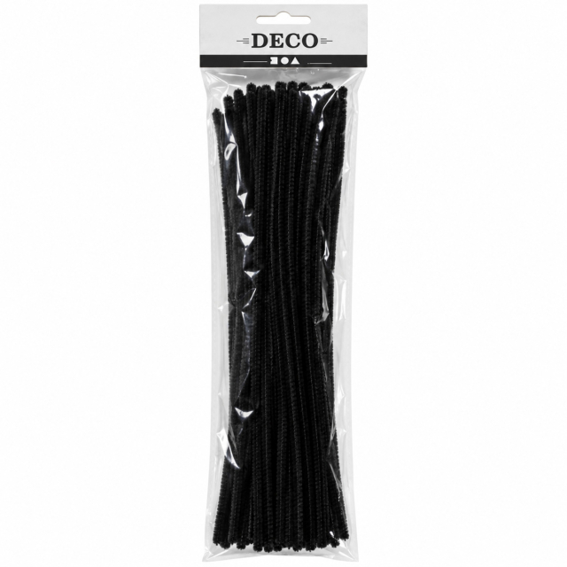 Chenille 30 cm 25-pack Zwart