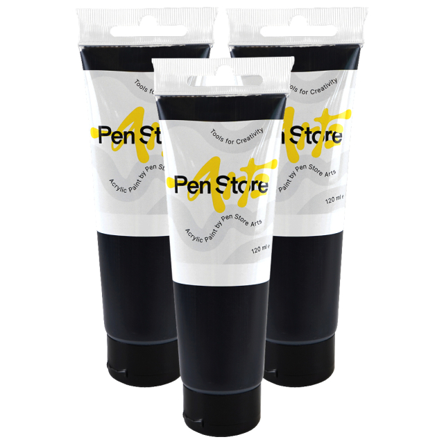 Acrylverf 120 ml 3 stuks Zwart