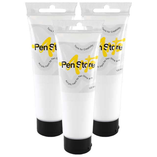 Acrylverf 120 ml 3-pack Titanium white