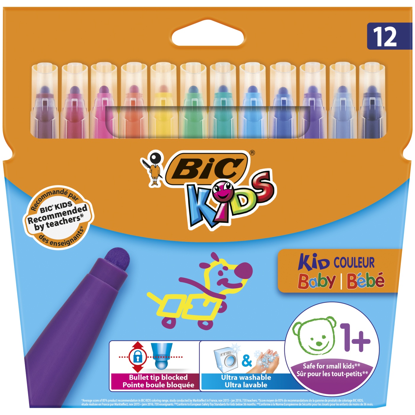 Kids Baby-viltstiften 12-set (1 jaar+) in de groep Kids / Kinderpotloden en -stiften / Viltstiften voor kinderen bij Voorcrea (100247)