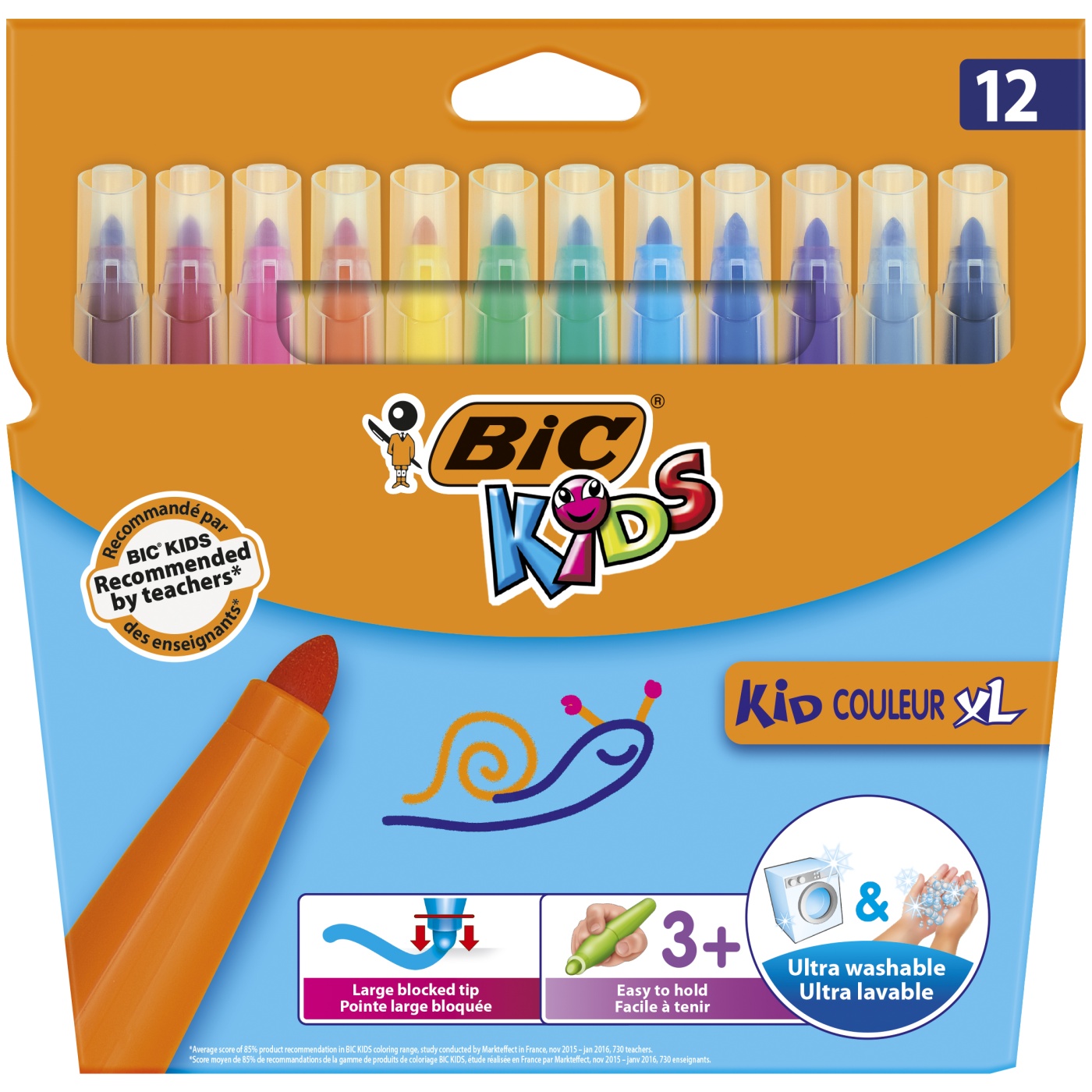 Kids Viltstiften XL 12-set (3 jaar+) in de groep Kids / Kinderpotloden en -stiften / Viltstiften voor kinderen bij Voorcrea (100248)