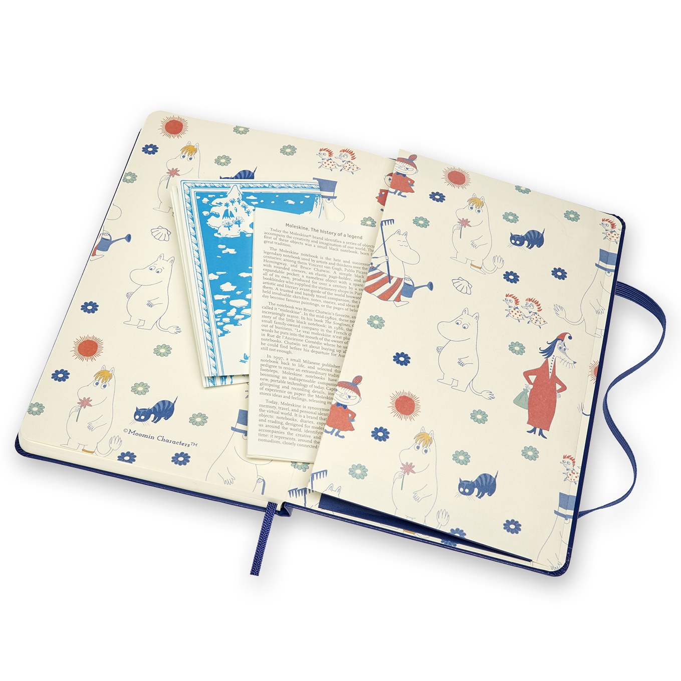 Hardcover Large Moomin Blue Ruled in de groep Papier & Blokken / Schrijven en noteren / Notitieboeken bij Voorcrea (100373)