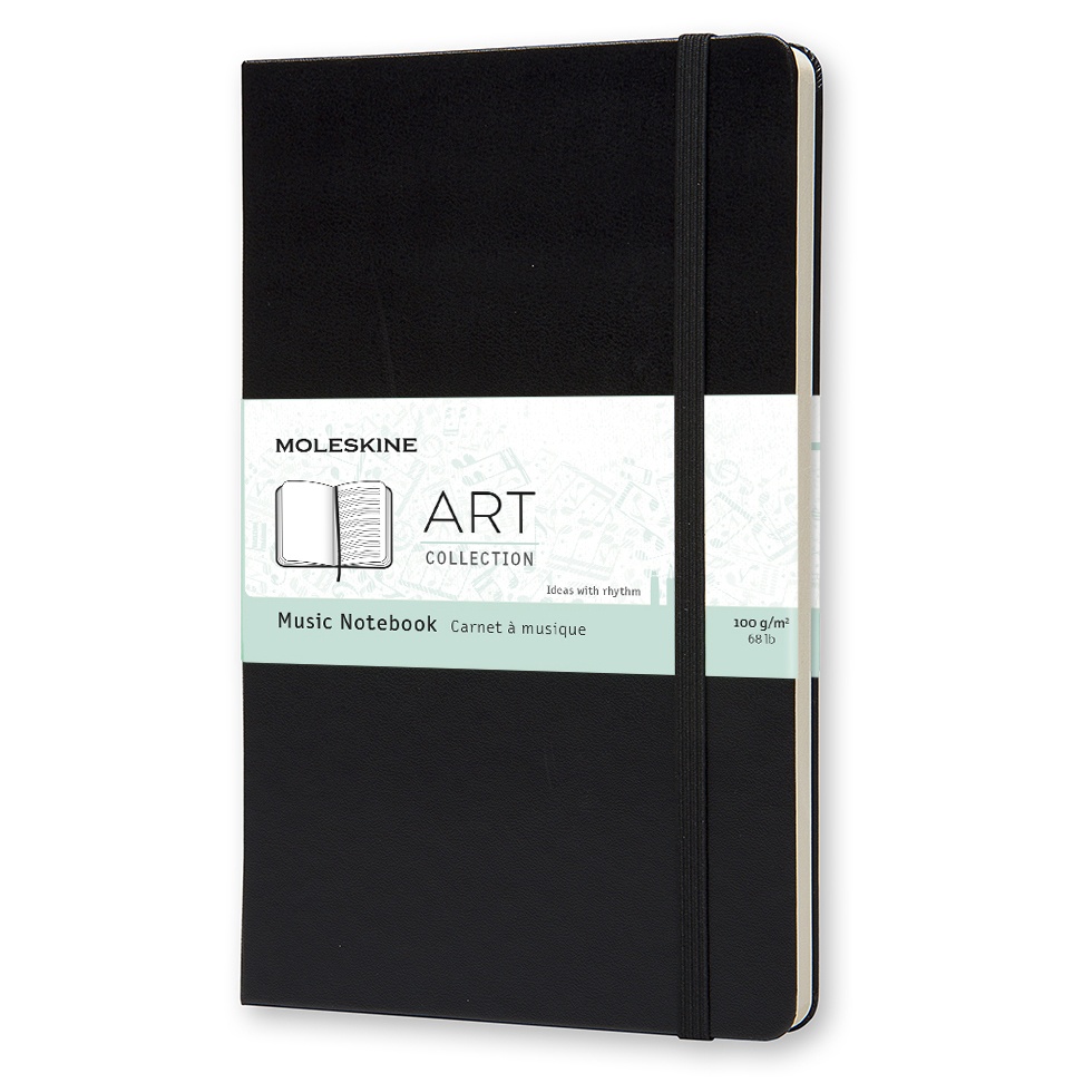 Art Music Notebook Large Black in de groep Papier & Blokken / Schrijven en noteren / Notitieboeken bij Voorcrea (100376)