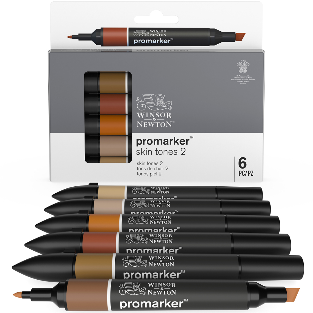 ProMarker 6-set Skin Tones 2 in de groep Pennen / Kunstenaarspotloden en -stiften / Illustratiemarkers bij Voorcrea (100564)