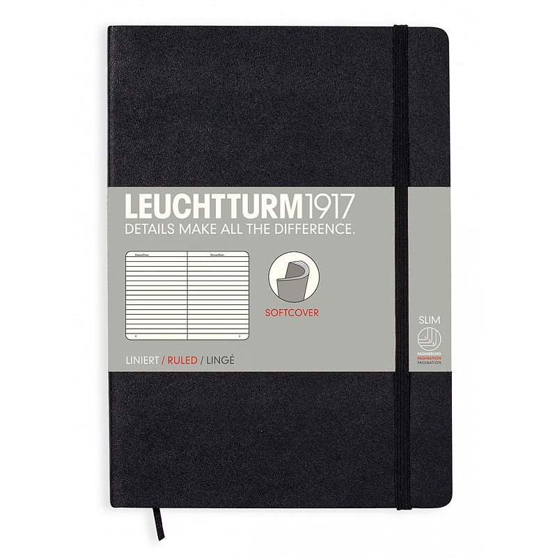 Notebook A5 Softcover Black in de groep Papier & Blokken / Schrijven en noteren / Notitieboeken bij Voorcrea (100701_r)