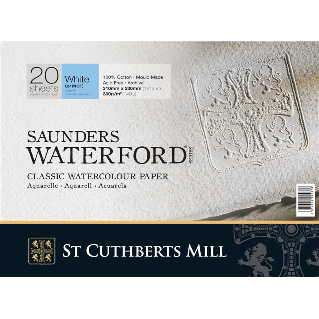 Saunders Waterford Aquarelblok White CP/NOT 31x23 cm 300g in de groep Papier & Blokken / Tekenblokken / Aquarelblokken bij Voorcrea (101509)