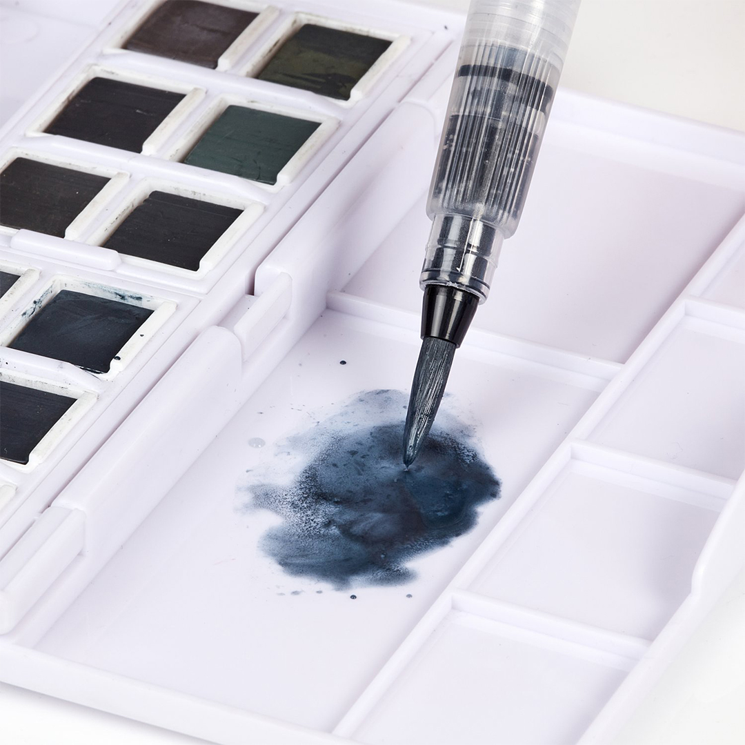 Tinted Charcoal Paint Pan Set 12 halve napjes