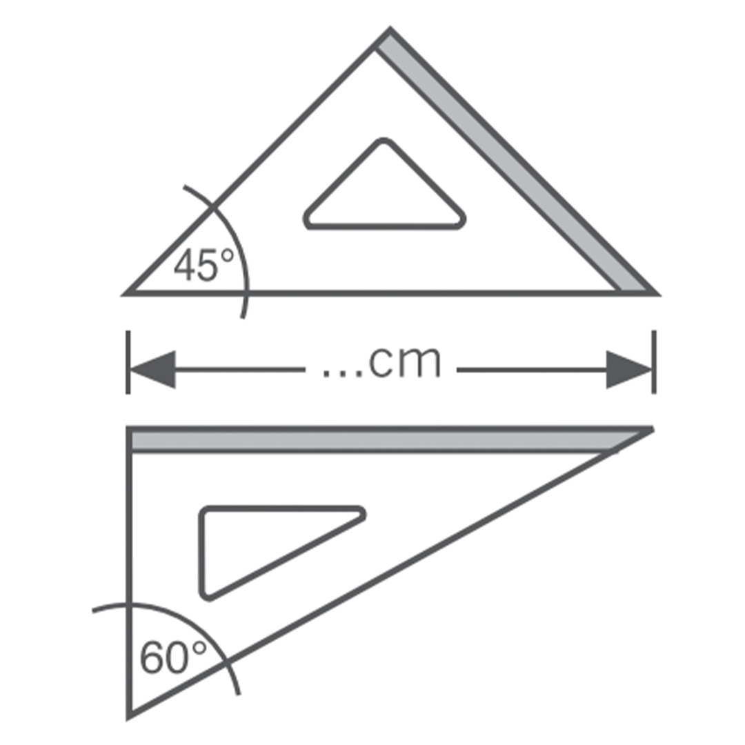Kit Hoek heersers 45°/35 cm + 60°/35 cm