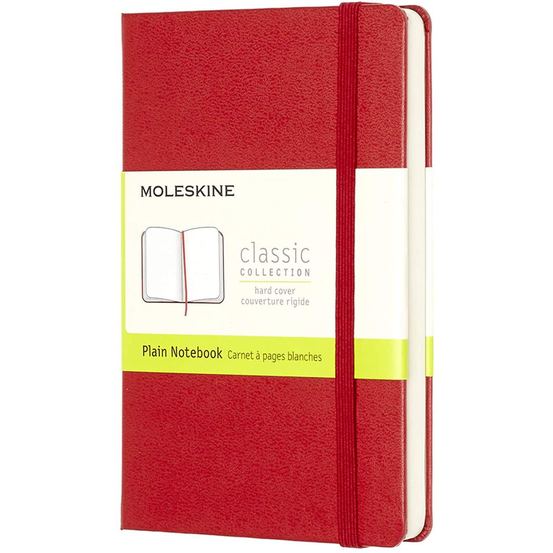 Classic Hard Cover Notebook Pocket Red