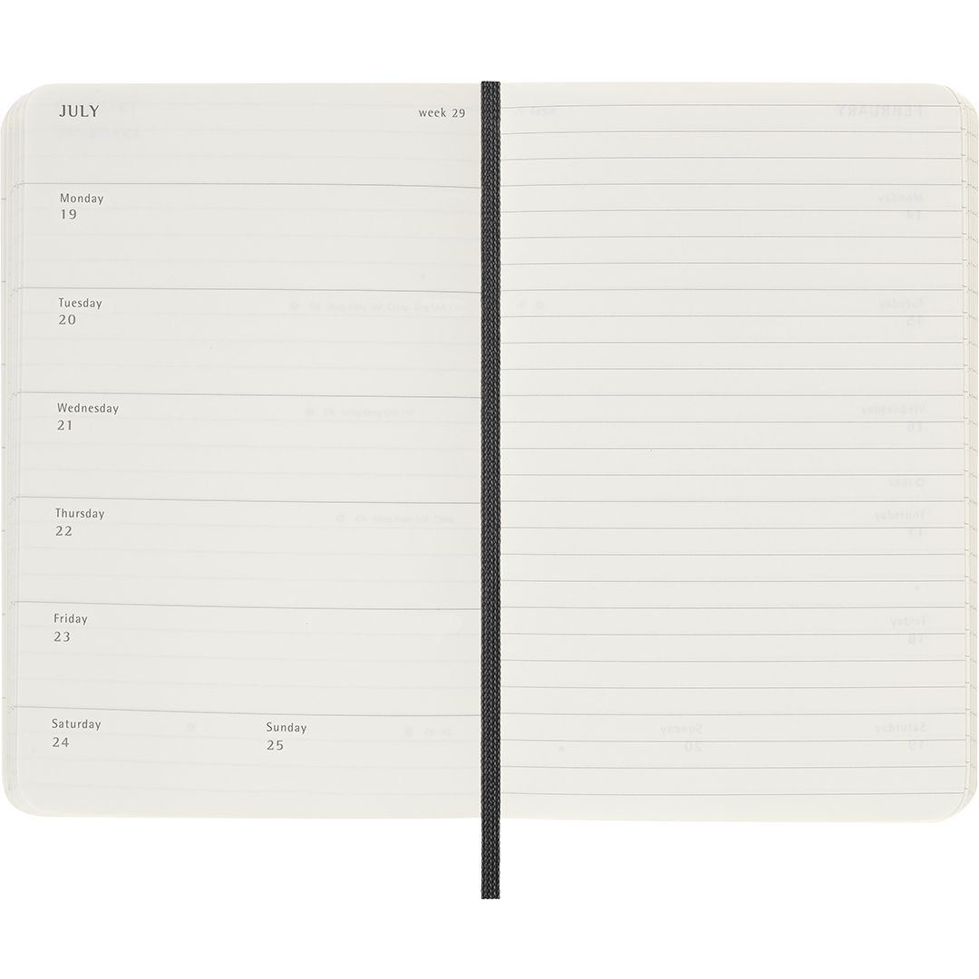 Kalender 18M WeekNote Soft Cover Pocket Black