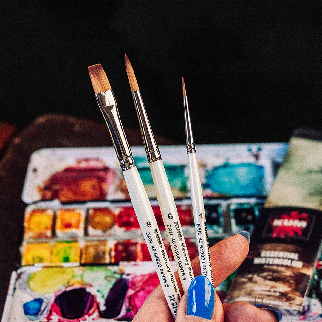 Synthetische penselen Aquarel Essential 3-delig set