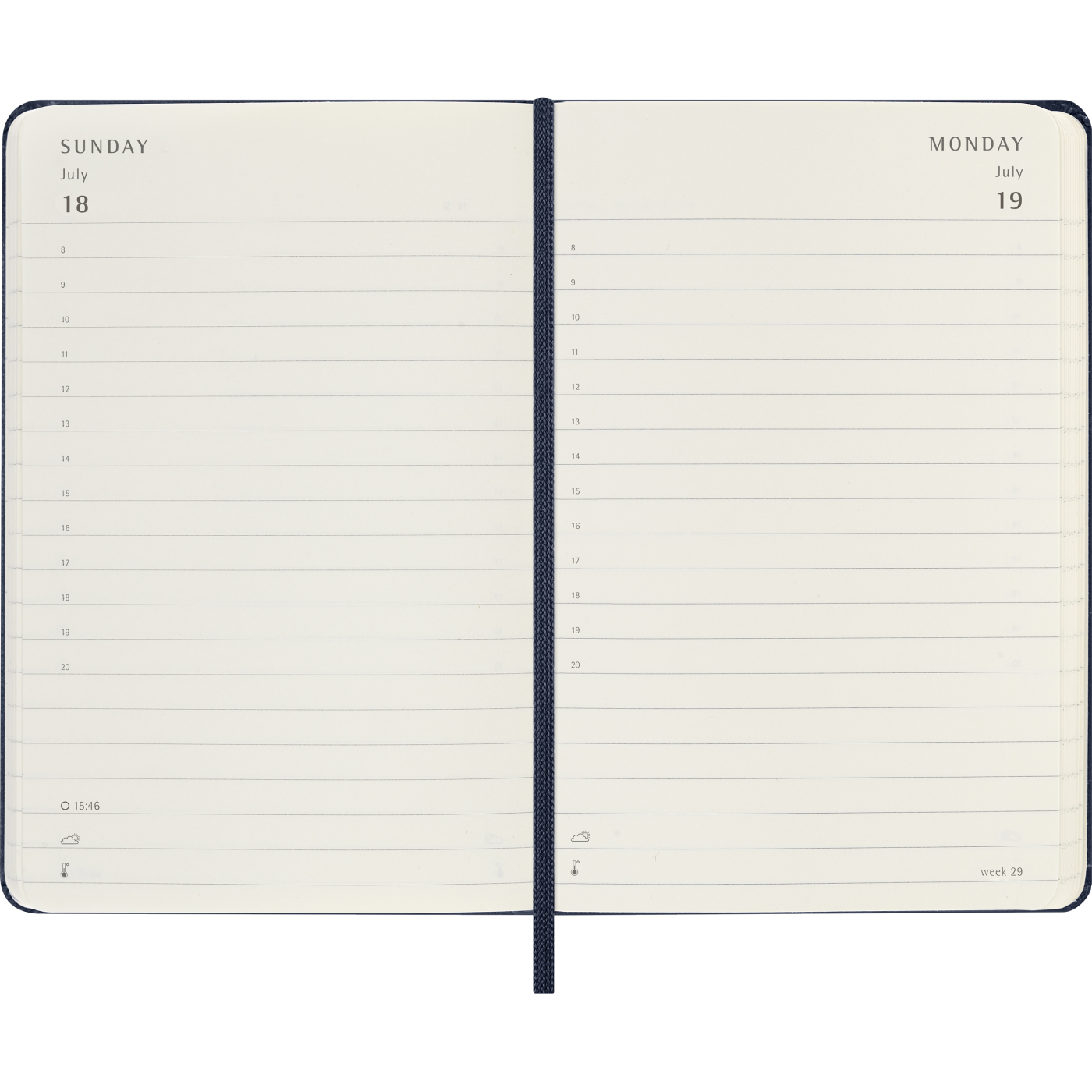 Kalender 12M Daily 2027 Hardcover Pocket Sapphire Blue