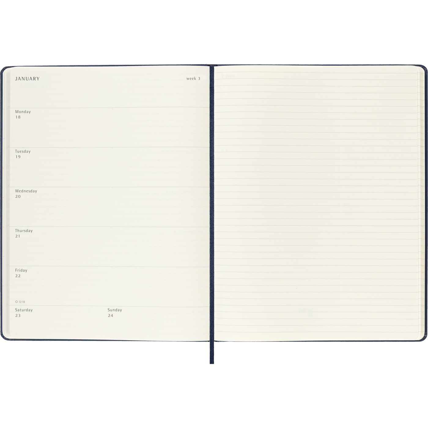 Kalender 12M Weekly Notebook 2027 Hardcover XL Sapphire Blue 