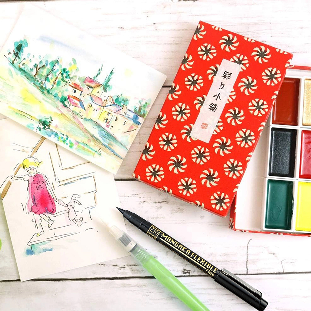 Gansai Tambi Irodori Kobako Aquarelset rood